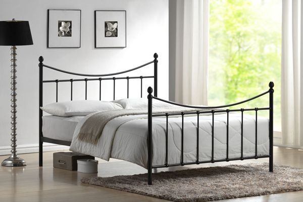 Time Living Alderley Metal Bed Frame-Black-Small Double (4'0) - image 1