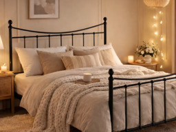 Time Living Alderley Metal Bed Frame-Black-Small Double (4'0) - thumbnail 2