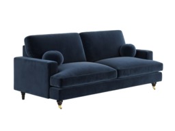 SOLACE+CO Addison 3 Seater Blue Velvet Sofa - thumbnail 5