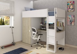 Trasman Flow High Sleeper Loft Bed with Desk and Storage - thumbnail 1