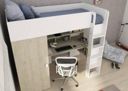 Trasman Flow High Sleeper Loft Bed with Desk and Storage - thumbnail 3