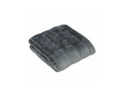 Paoletti Empress Faux Fur Throw-Charcoal-130cm x 180cm - thumbnail 3