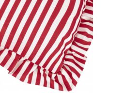 Wylder Millie 50 x 50cm Ruffle Striped Outdoor Cushion Polyester-Candy Red - thumbnail 4