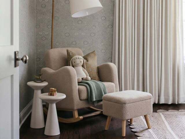 Bebe & Beyond Soother Nursing Chair and Stool Set Biscuit - image 1
