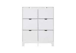 GFW Narrow 6 Drawer Shoe Cabinet -White - thumbnail 4
