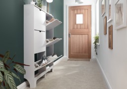 GFW Narrow 6 Drawer Hallway Shoe Cabinet -White - thumbnail 3