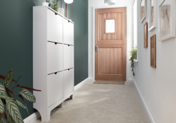 GFW Narrow 6 Drawer Shoe Cabinet -White - thumbnail 1