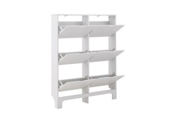 GFW Narrow 6 Drawer Shoe Cabinet -White - thumbnail 3
