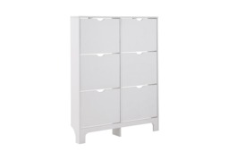 GFW Narrow 6 Drawer Shoe Cabinet -White - thumbnail 2