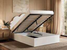 Flair Adara Ottoman Bed with Cloud Headboard White-Small Double - thumbnail 3