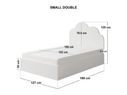 Flair Adara Ottoman Bed with Cloud Headboard White-Small Double - thumbnail 7