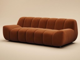 SOLACE+CO Macy Large 3 Seater Sofa Orange Velvet - thumbnail 3