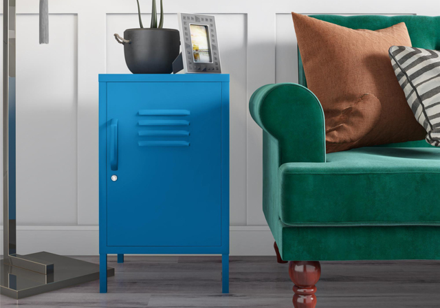Novogratz Cache Metal Locker End Table-Blue - image 1
