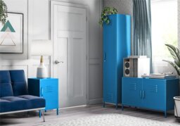 Novogratz Cache Metal Locker End Table-Blue - thumbnail 5