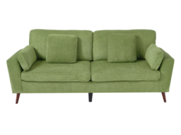 Living & Home 2 Seater Chenille Sofa with Cushions-Green - thumbnail 5