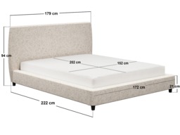 SOLACE+CO Luciana Upholstered Platform Bed Frame Cream Chenille Kingsize - thumbnail 6