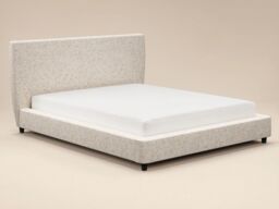 SOLACE+CO Luciana Upholstered Platform Bed Frame Cream Chenille Kingsize - thumbnail 4