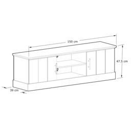 GFW Kendal Large TV Unit -Grey - thumbnail 7