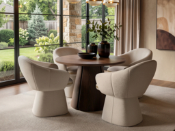 SOLACE+CO Ebony 4-6 Seater Extendable Dining Table with Upholstered Chairs-Table + 6 Chairs - thumbnail 4