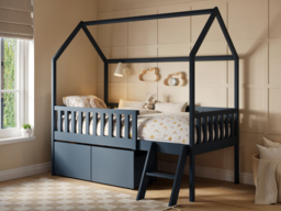 Flair Explorer Single Mid Sleeper Bed with Toy Box Navy - thumbnail 2
