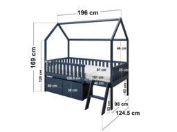 Flair Explorer Single Mid Sleeper Bed with Toy Box Navy - thumbnail 5