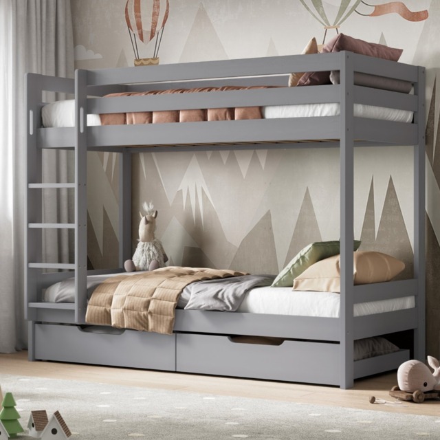 Noomi Nora Solid Wood Bunk Bed Grey (FSC-Certified) - image 1