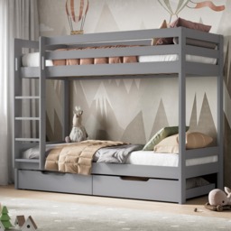 Noomi Nora Solid Wood Bunk Bed Grey (FSC-Certified)