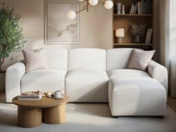 Flair Manon 3 Seater Corner Sofa Cream Boucle