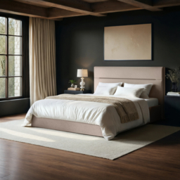 SOLACE+CO Nela Ottoman Bed Woven Fabric Beige Kingsize - thumbnail 1