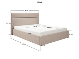 SOLACE+CO Nela Ottoman Bed Woven Fabric Beige Kingsize - thumbnail 7