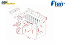 Flair Cosmic High Sleeper White with Futon White/Grey - thumbnail 4