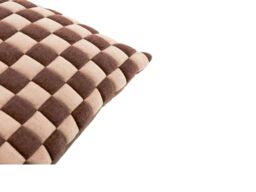Furn Softie Checkerboard 50 x 50cm Quilted Polyester Cushion-Chocolate - thumbnail 2