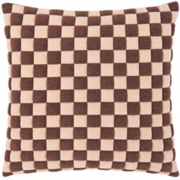 Furn Softie Checkerboard 50 x 50cm Quilted Polyester Cushion-Chocolate - thumbnail 1