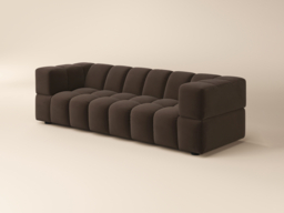 SOLACE+CO Jenson 4 Seater Cloud Bubble Sofa Brown Velvet - thumbnail 3