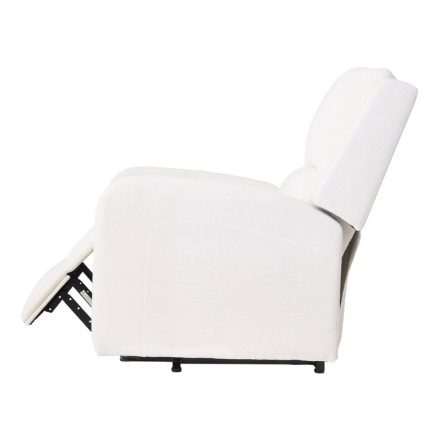 Living & Home Single Recliner Armchair with Massage and Heat Linen Push Back Reclining Chair Cream - image 1