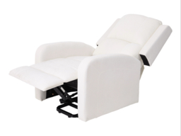 Living & Home Single Recliner Armchair with Massage and Heat Linen Push Back Reclining Chair Cream - thumbnail 5