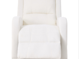 Living & Home Single Recliner Armchair with Massage and Heat Linen Push Back Reclining Chair Cream - thumbnail 3