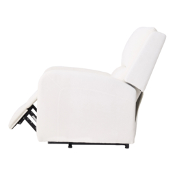 Living & Home Single Recliner Armchair with Massage and Heat Linen Push Back Reclining Chair Cream