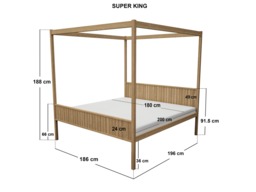 Flair Maddy 4 Poster Bed Frame Solid Pine Natural SuperKing - thumbnail 6