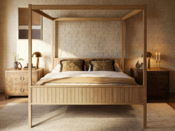 Flair Maddy 4 Poster Bed Frame Solid Pine Natural SuperKing - thumbnail 2