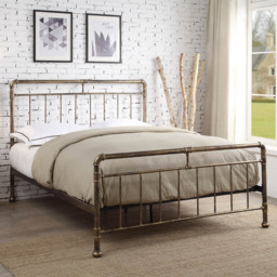 Flintshire Furniture Cilcain Metal Bed Frame-Bronze-Double - thumbnail 1