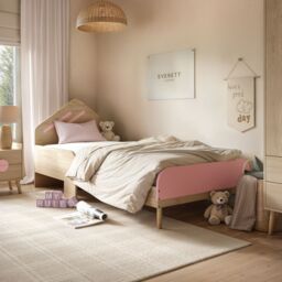 Flair Noah Single Bed-Oak & Pink - thumbnail 1