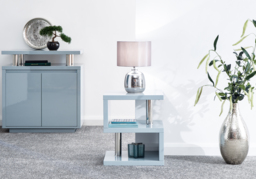 GFW Polar High Gloss LED Side Table-Grey - thumbnail 1