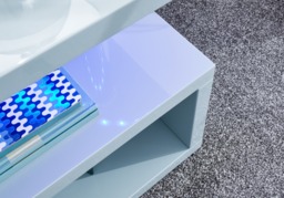 GFW Polar High Gloss LED Side Table-Grey - thumbnail 5