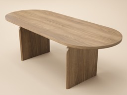 SOLACE+CO Varm Oval Extendable Dining Table Wood Effect Ribbed Oak - thumbnail 5