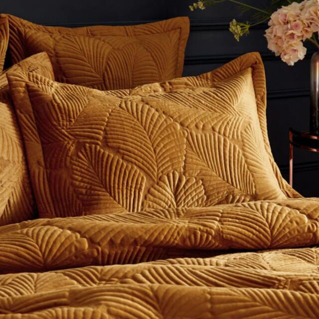Paoletti Palmeria Quilted Pillowcase -Gold - image 1