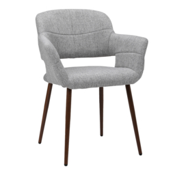 Living & Home Set of 2 Linen Dinning Chairs with Metal Legs - thumbnail 3