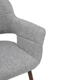 Living & Home Set of 2 Linen Dinning Chairs with Metal Legs - thumbnail 6