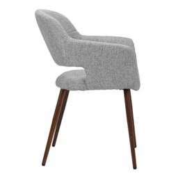 Living & Home Set of 2 Linen Dinning Chairs with Metal Legs - thumbnail 4