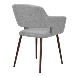 Living & Home Set of 2 Linen Dinning Chairs with Metal Legs - thumbnail 5